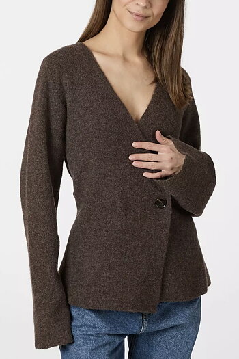 Neo Noir  - Marie Louise Knit Cardigan Brown Melange