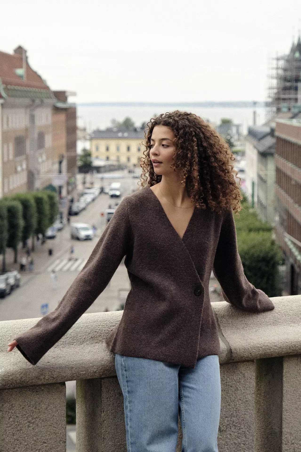 Neo Noir  - Marie Louise Knit Cardigan Brown Melange - 5