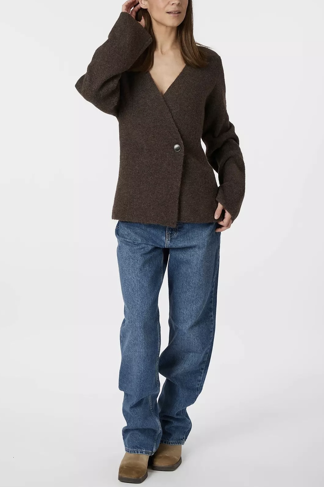 Neo Noir  - Marie Louise Knit Cardigan Brown Melange - 3