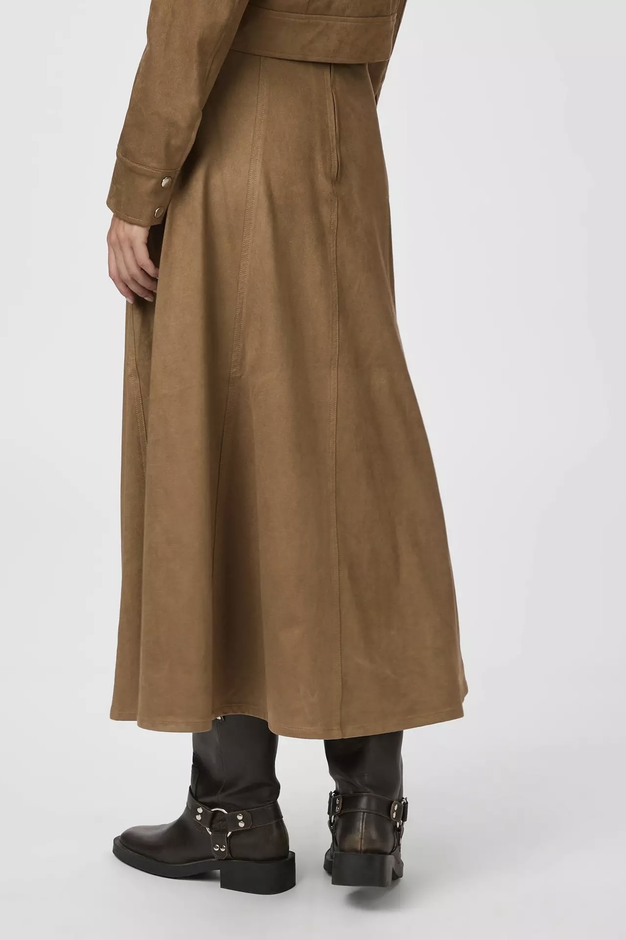 Neo Noir  - Raya Faux Suede Skirt Cognac - 2