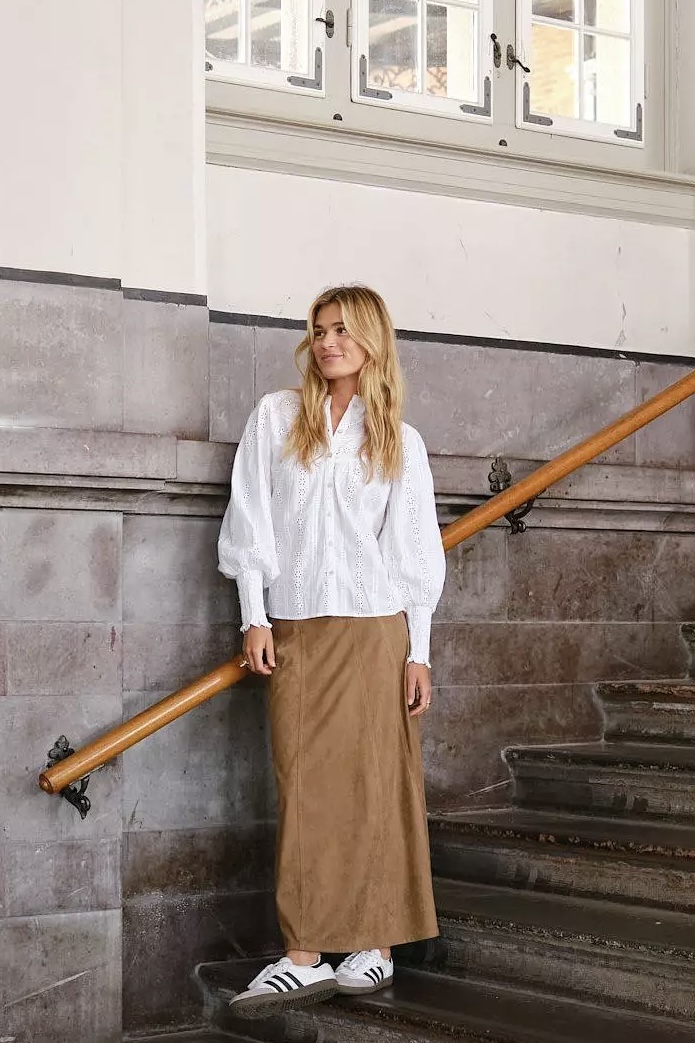 Neo Noir  - Raya Faux Suede Skirt Cognac - 6