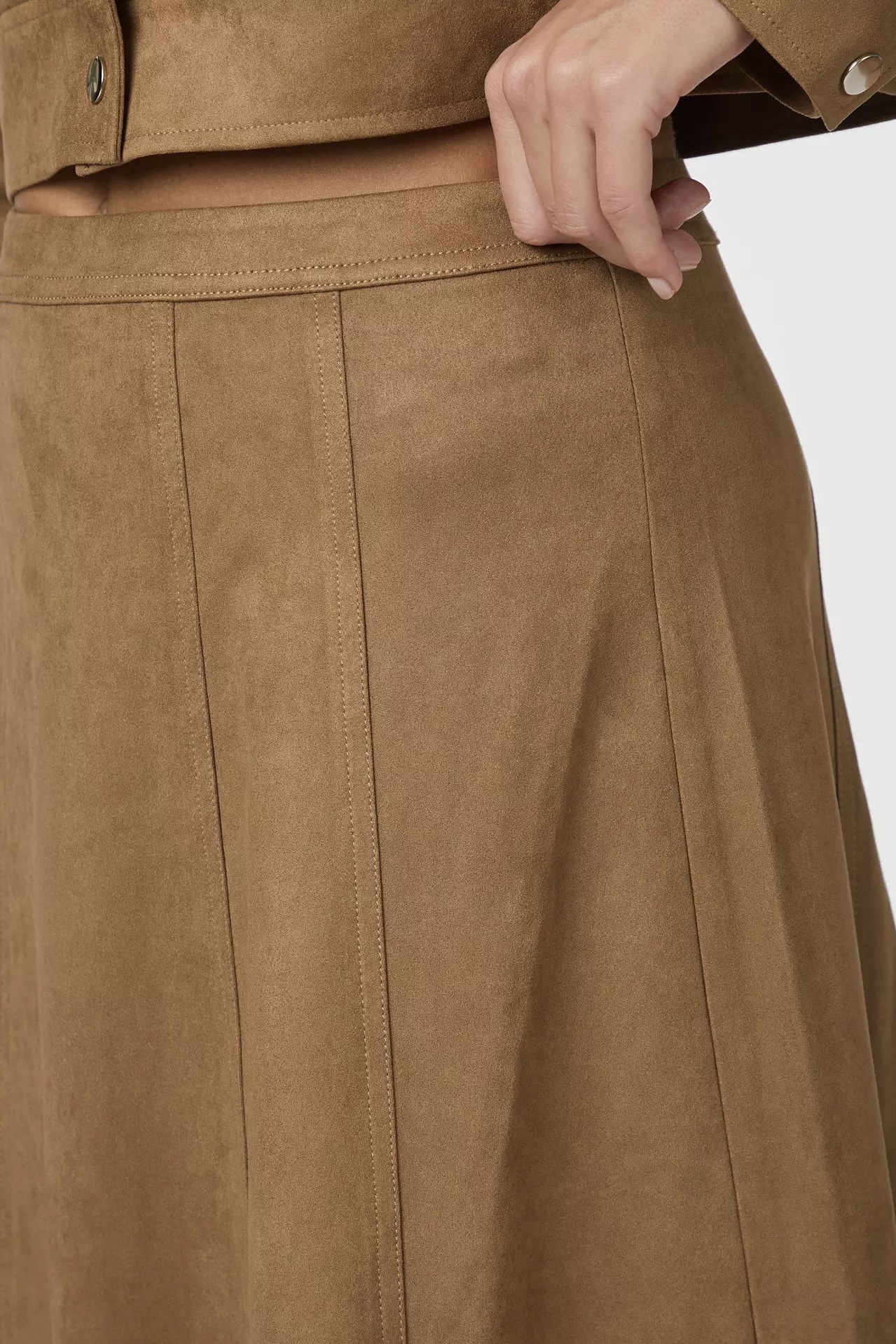 Neo Noir  - Raya Faux Suede Skirt Cognac - 4
