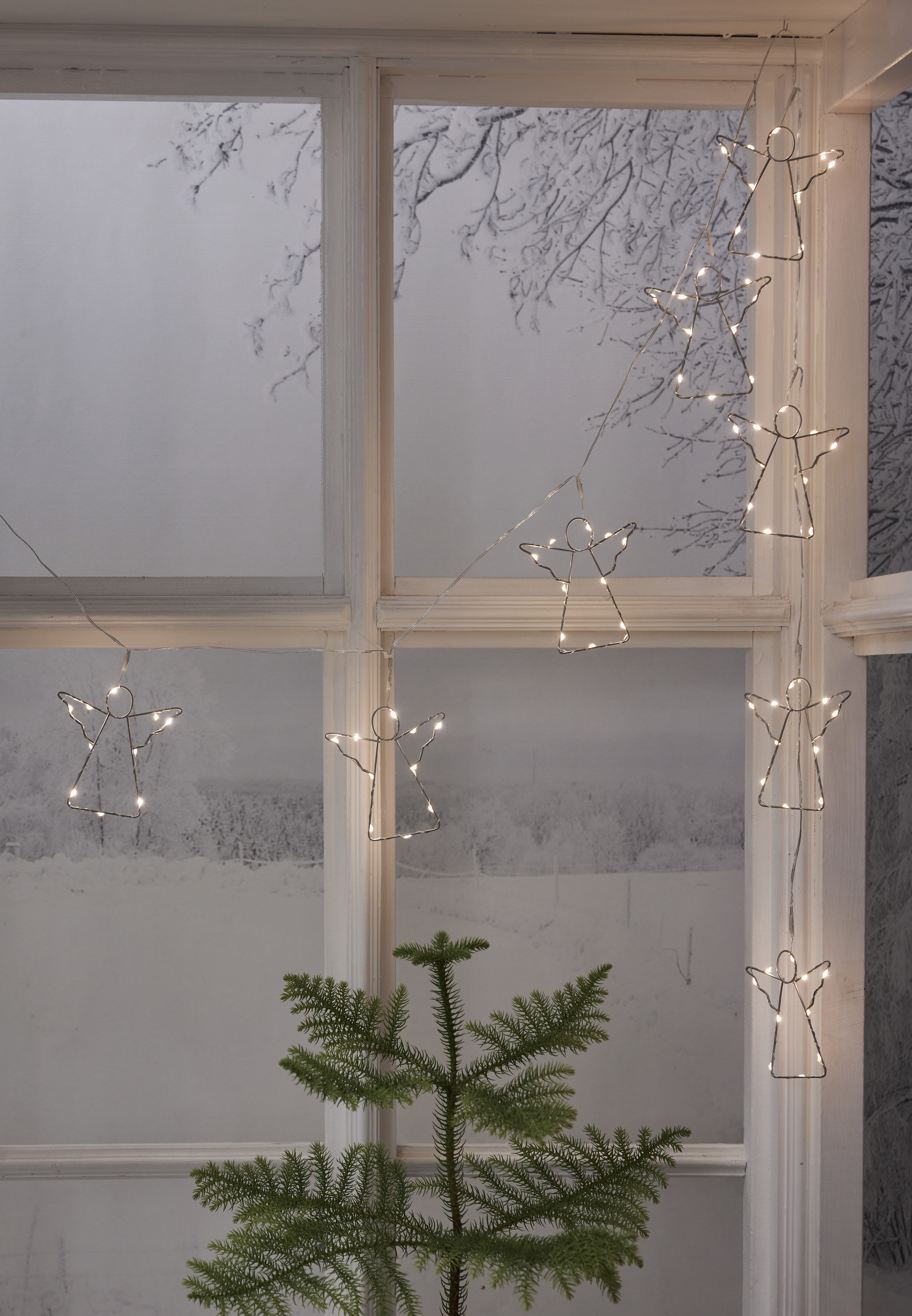 Battery-powered fairy lights with angels - Metal - Timer - 175 cm - 3