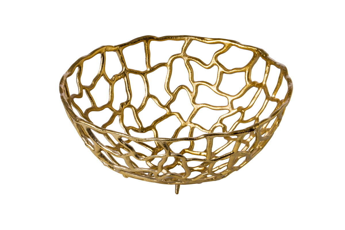Gold colored basket, D38cm