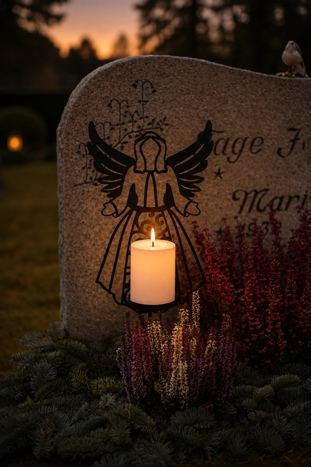 LED Gravljus - Ängel - Angel - 48x21,5 cm - 2