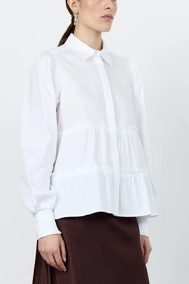 Leveté Room - Isla Solid 95 Shirt White - 2