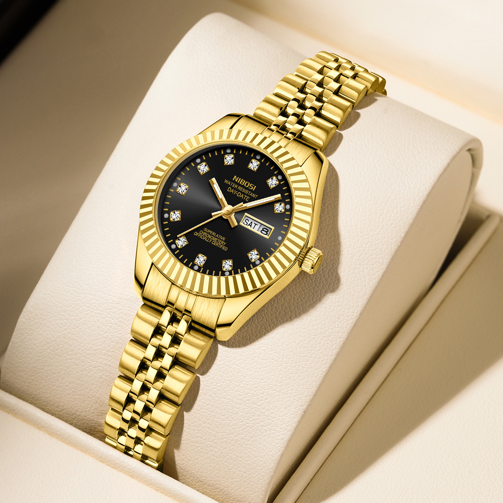 Nibosi Millbury Day-Date Gold Black - 7