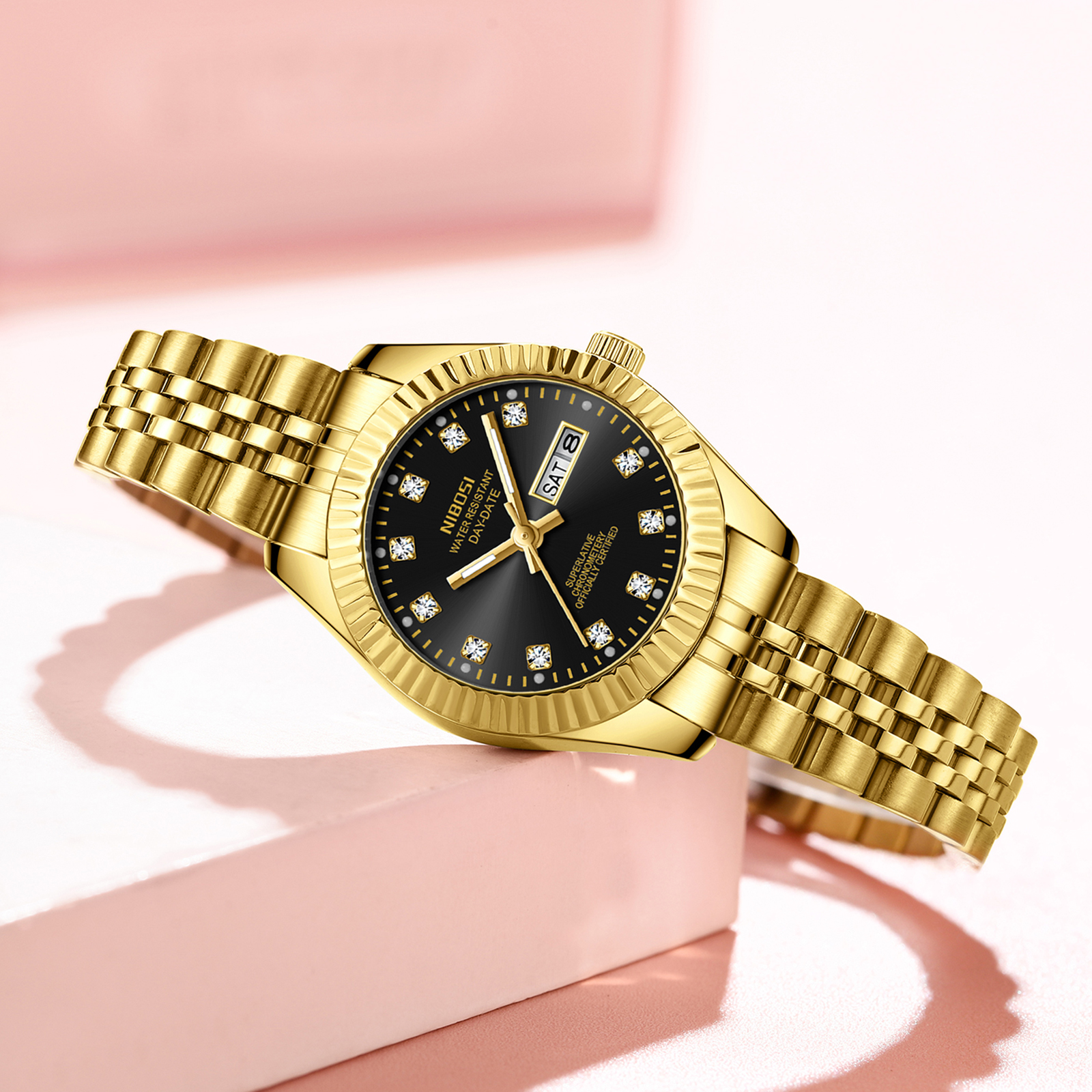 Nibosi Millbury Day-Date Gold Black - 8