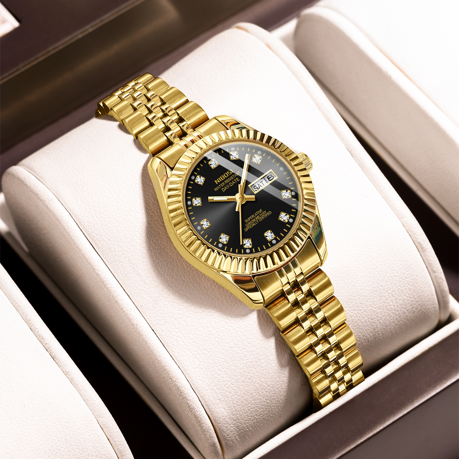 Nibosi Millbury Day-Date Gold Black - 6