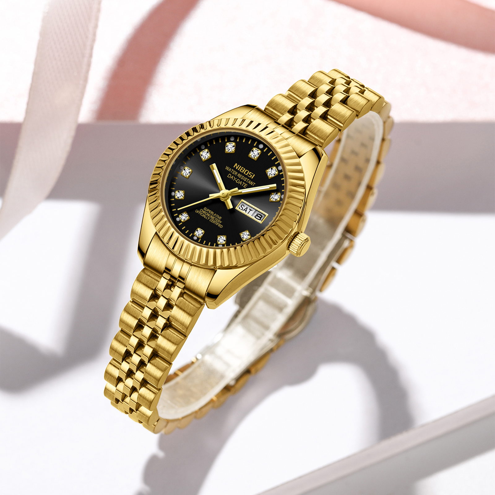 Nibosi Millbury Day-Date Gold Black - 9