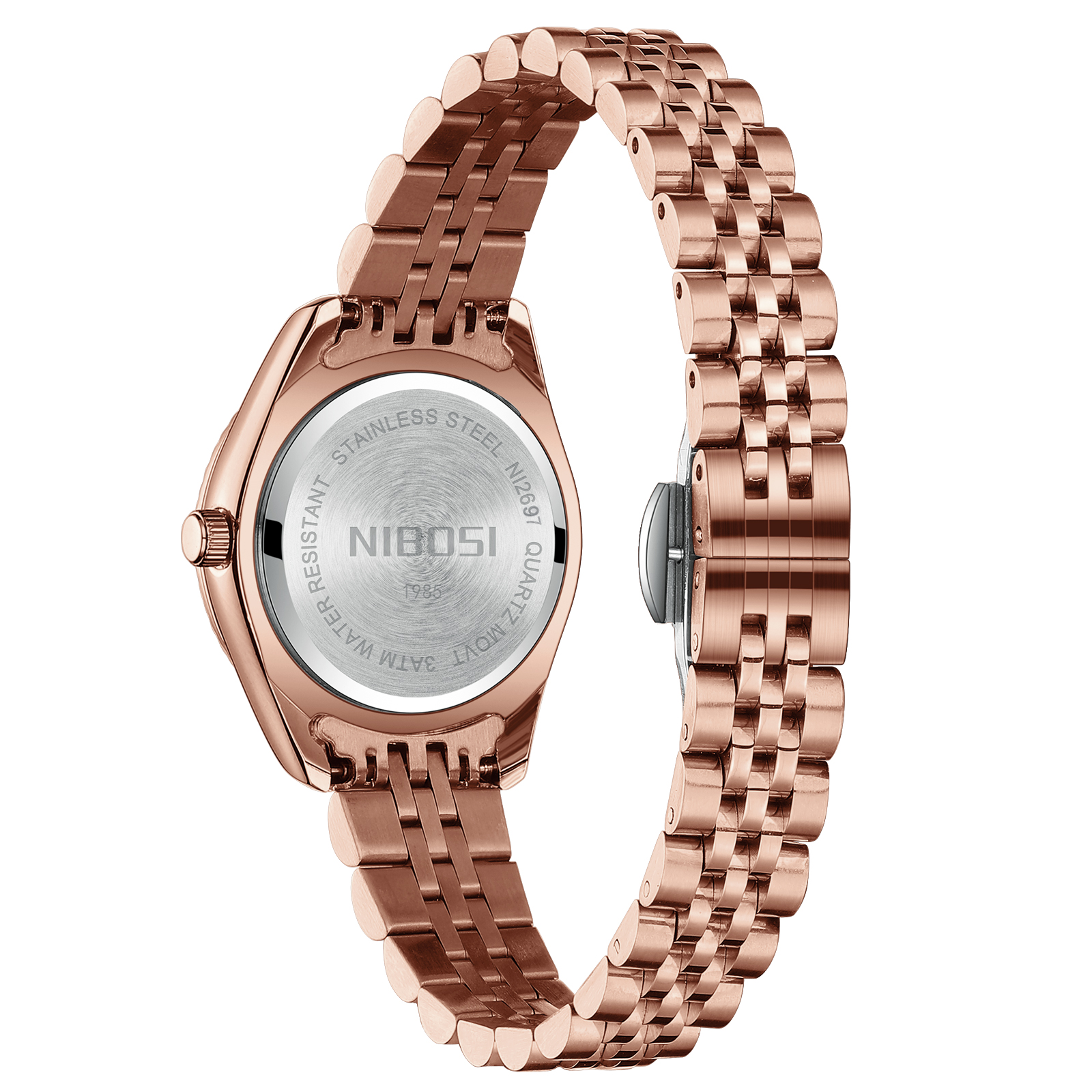 Nibosi Millbury Day-Date Rose Gold Brown - 4