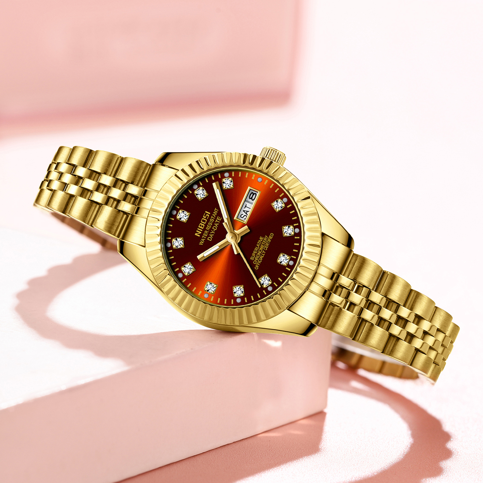 Nibosi Millbury Day-Date Gold Red - 7