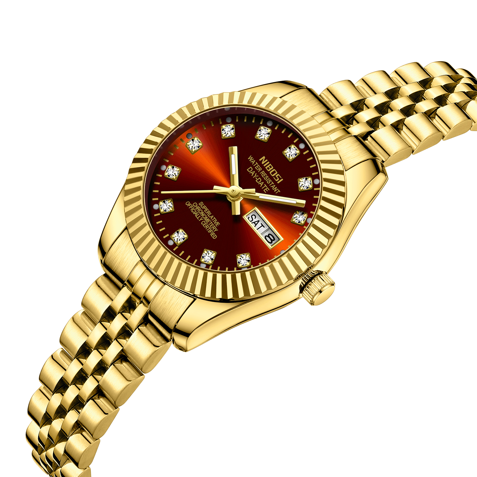 Nibosi Millbury Day-Date Gold Red - 2
