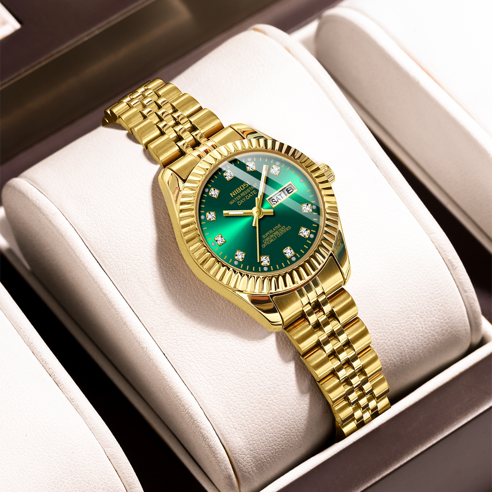 Nibosi Millbury Day-Date Gold Green - 6