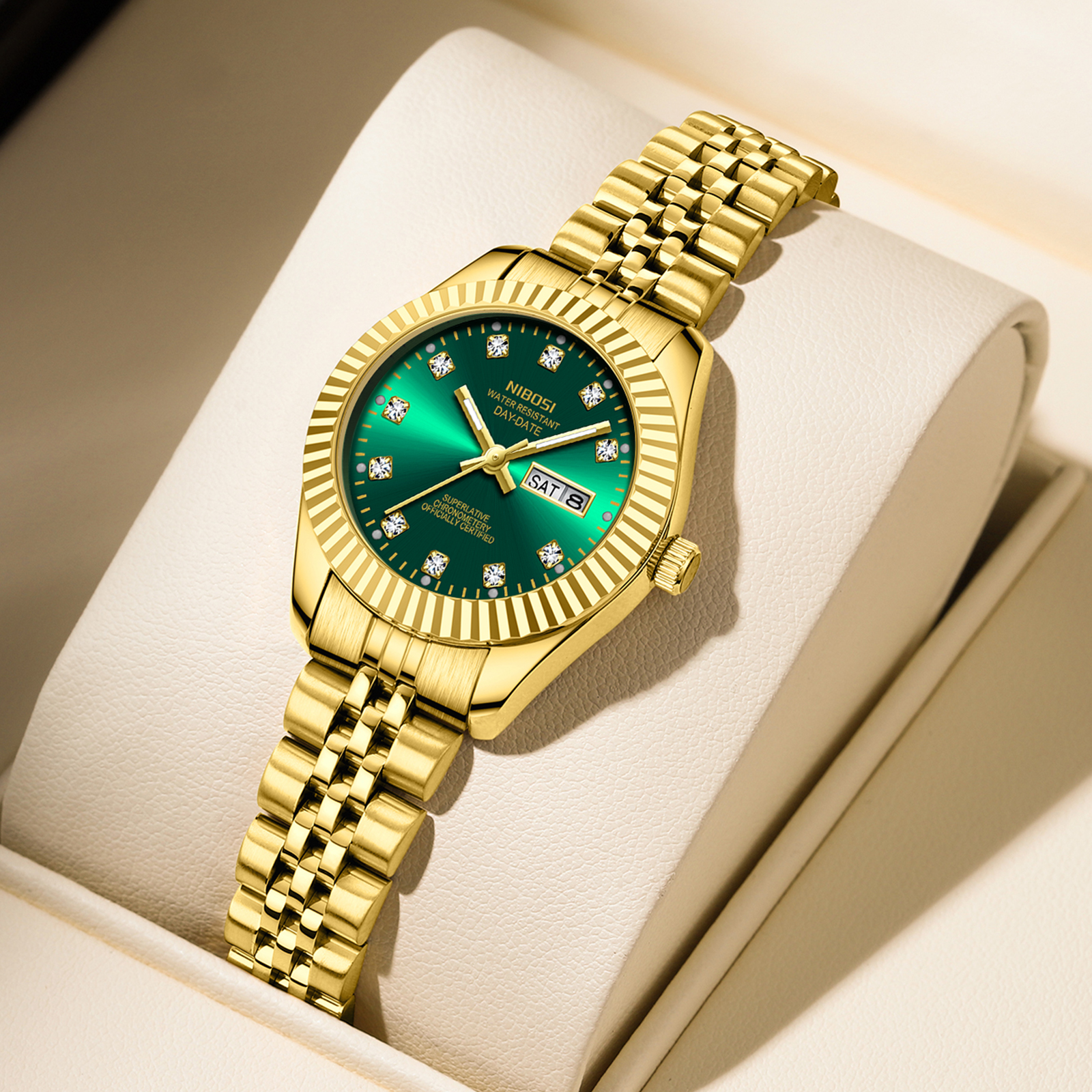 Nibosi Millbury Day-Date Gold Green - 7