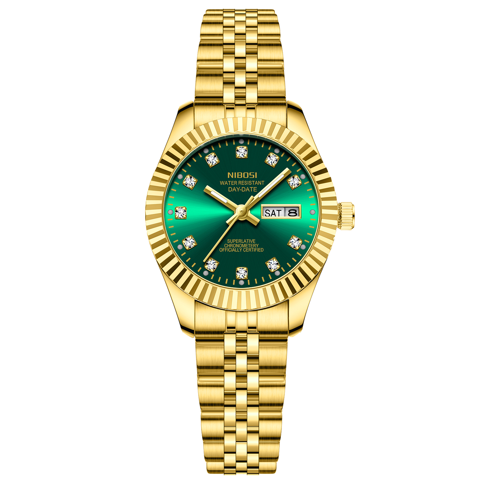 Nibosi Millbury Day-Date Gold Green