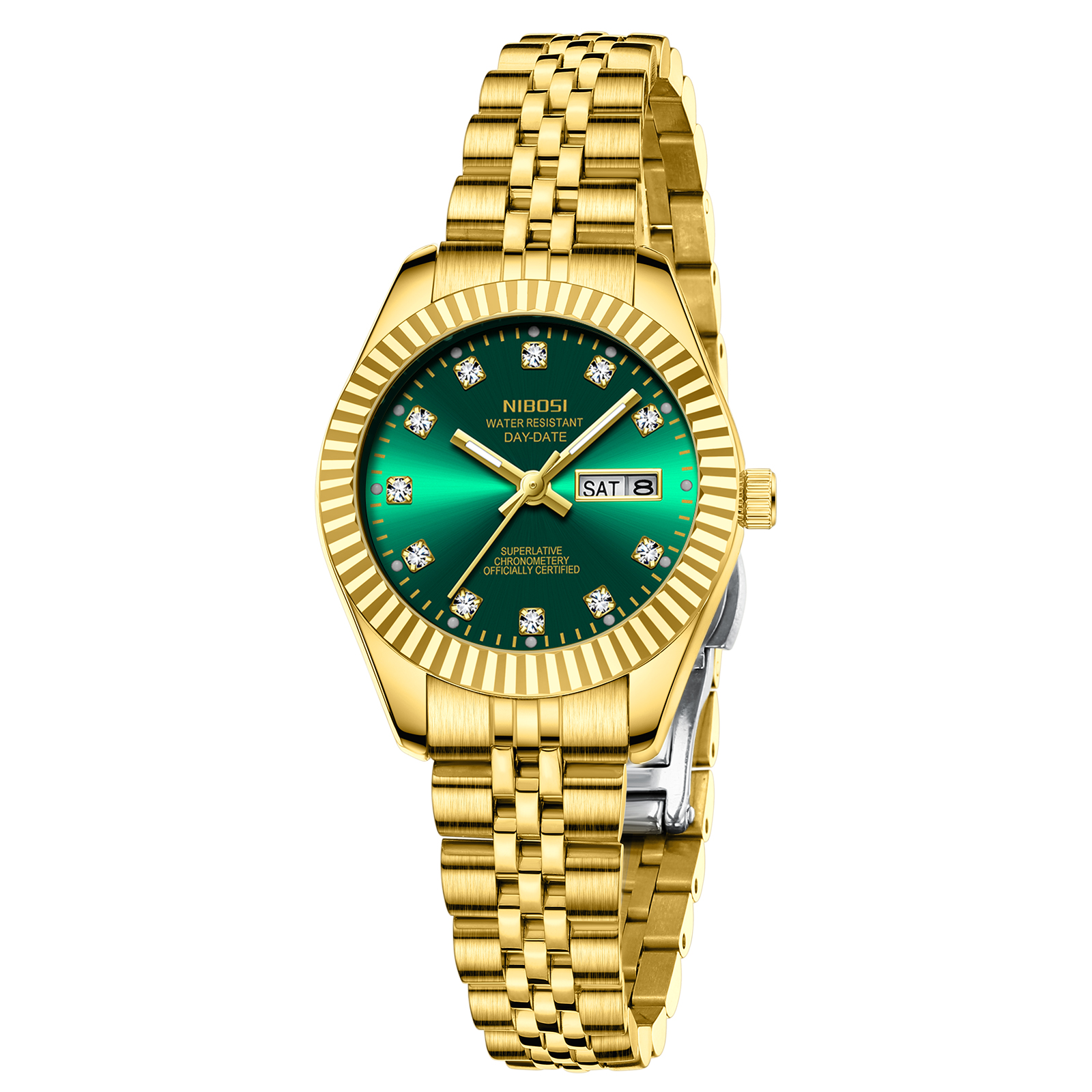 Nibosi Millbury Day-Date Gold Green - 3