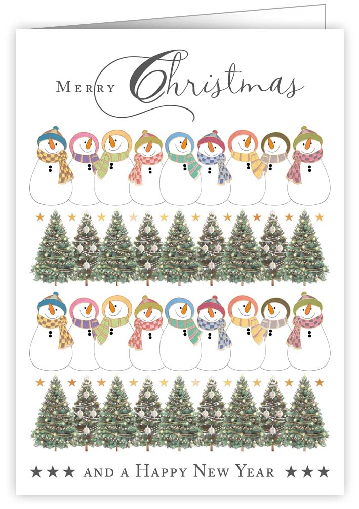 Snowmen With Scarves, Greeting Card