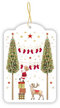 Santa Filling Stockings, Gift Tag pack