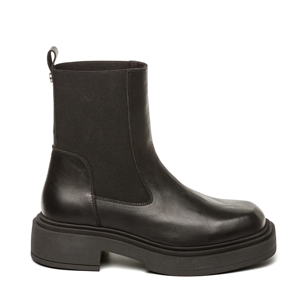 Steve Madden  - Churro Boot Black Leather