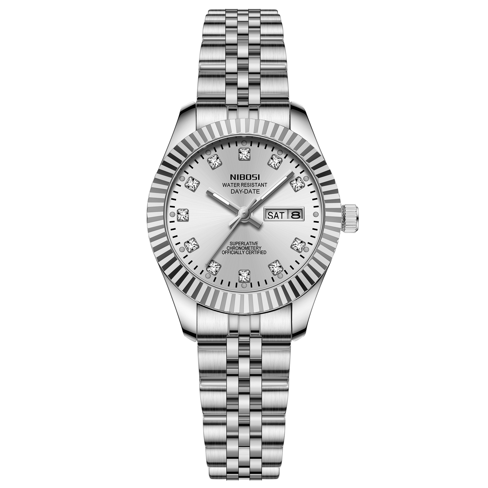 Nibosi Millbury Day-Date Silver | Damklockor | Klocktema