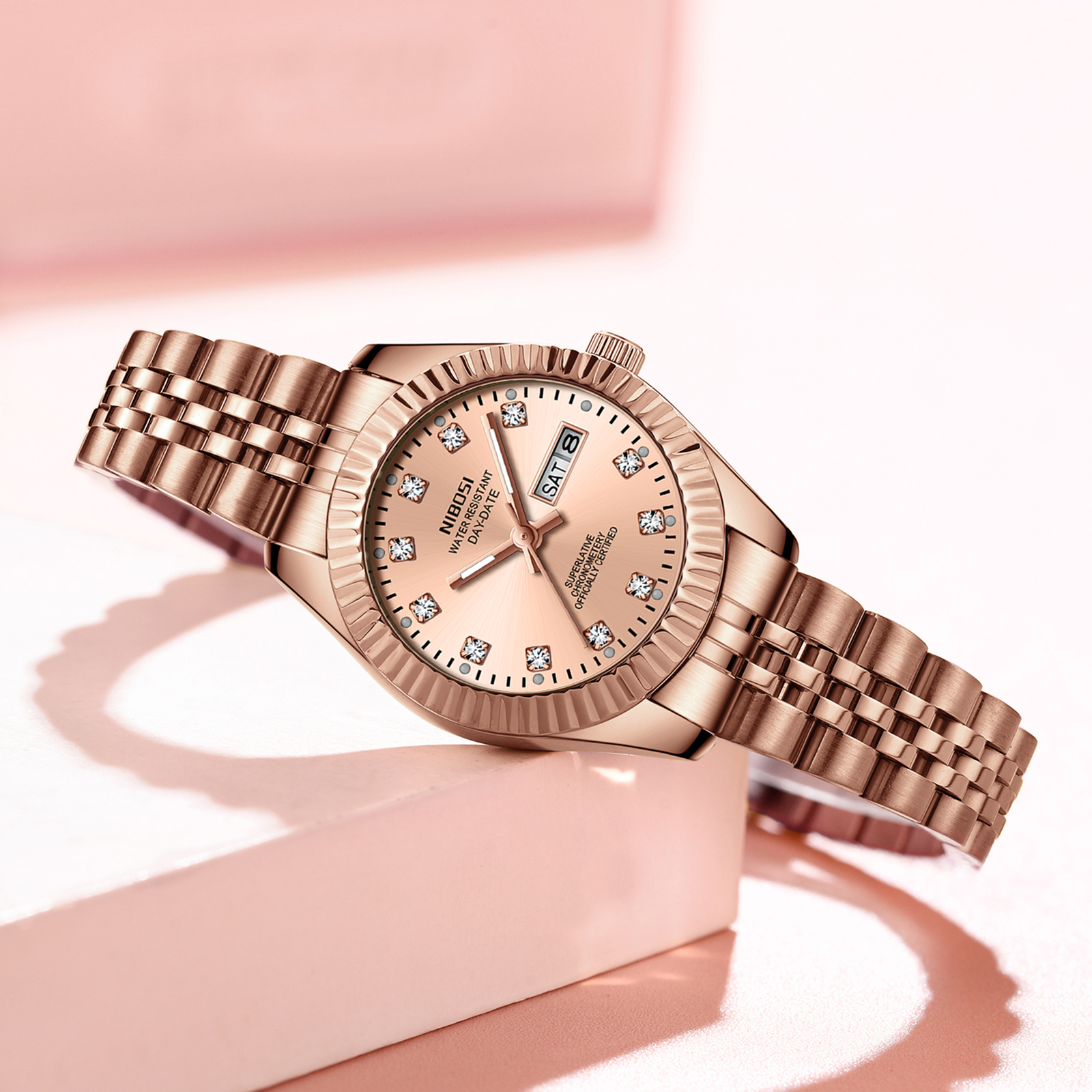 Nibosi Millbury Day-Date Rose Gold - 8
