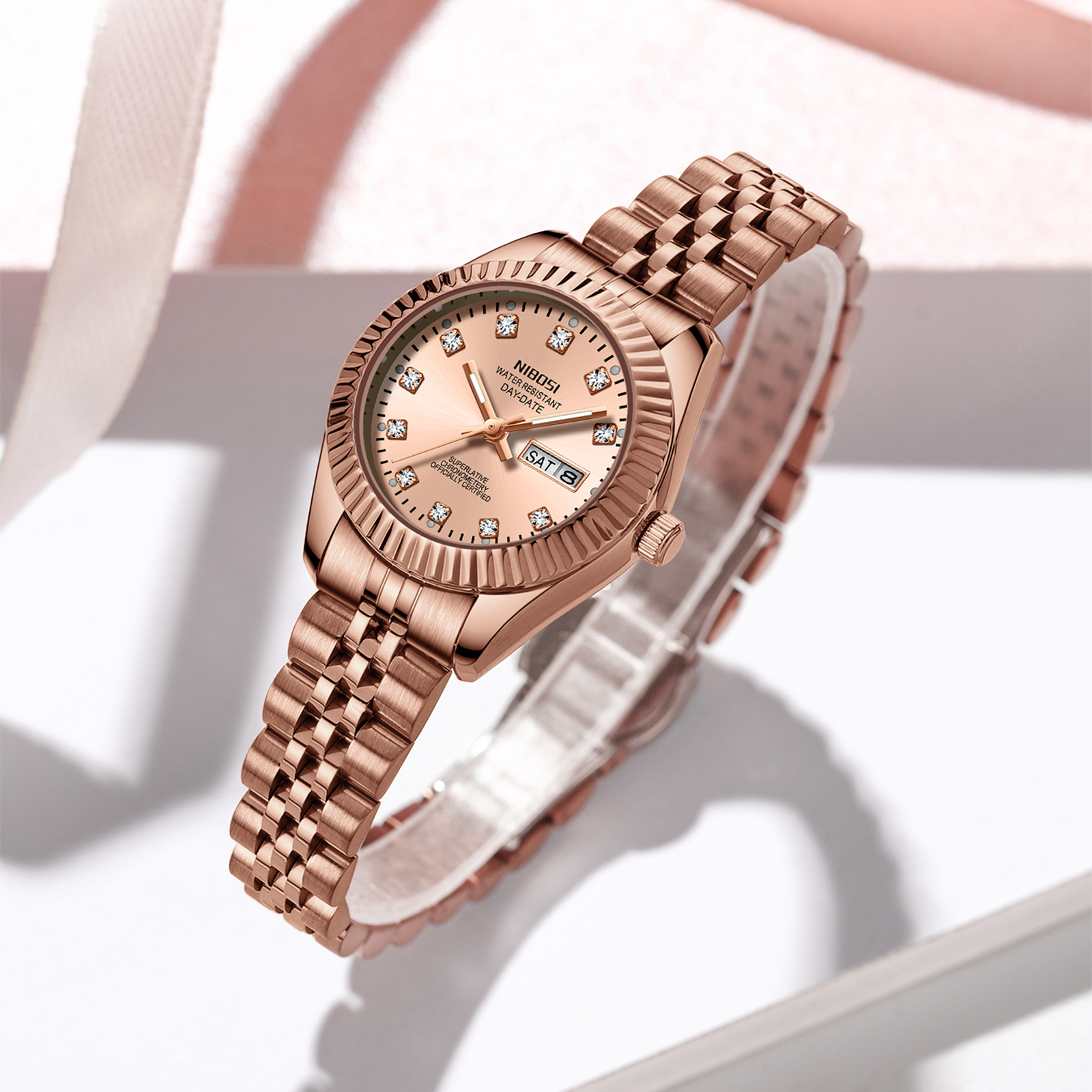 Nibosi Millbury Day-Date Rose Gold - 9