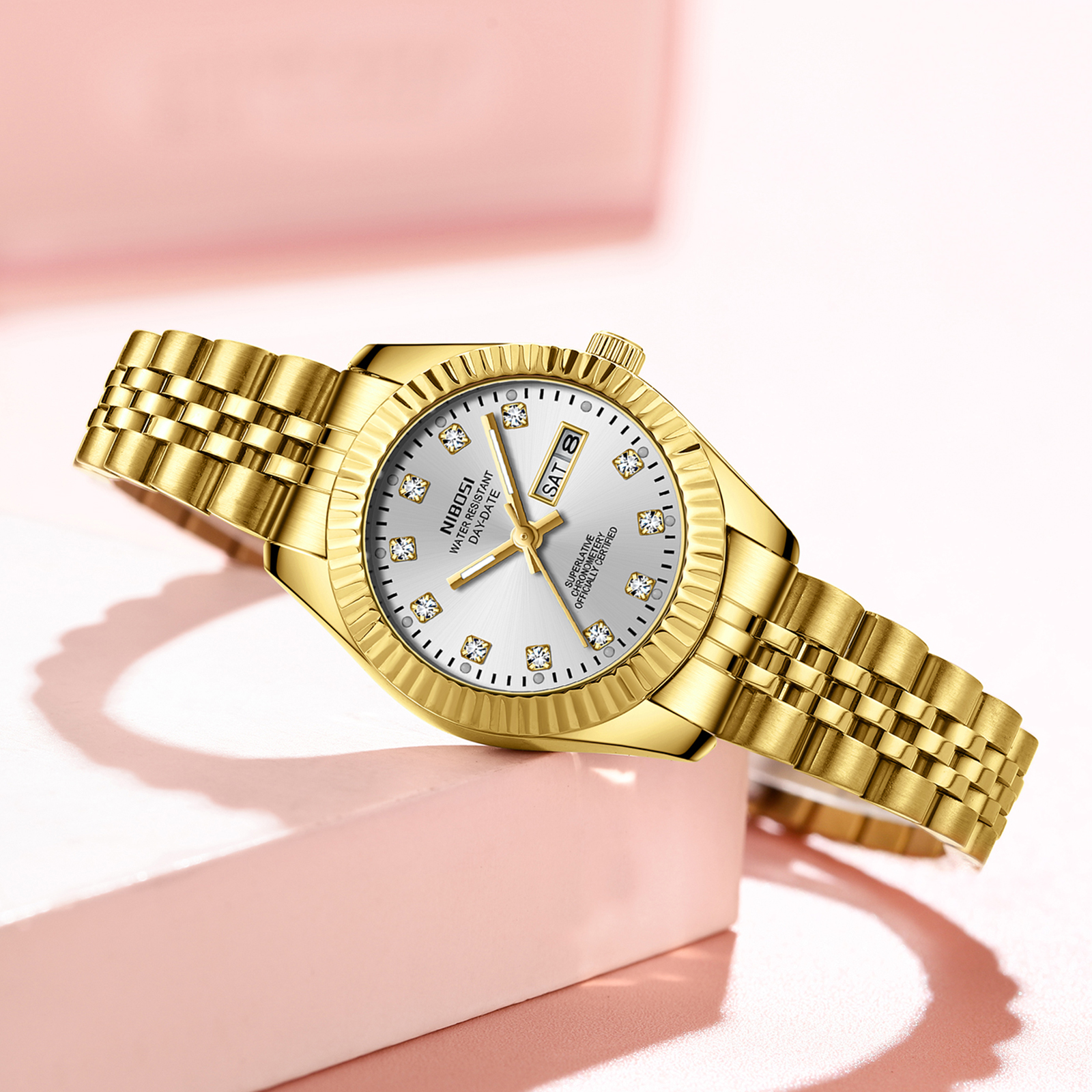 Nibosi Millbury Day-Date Gold Silver - 5