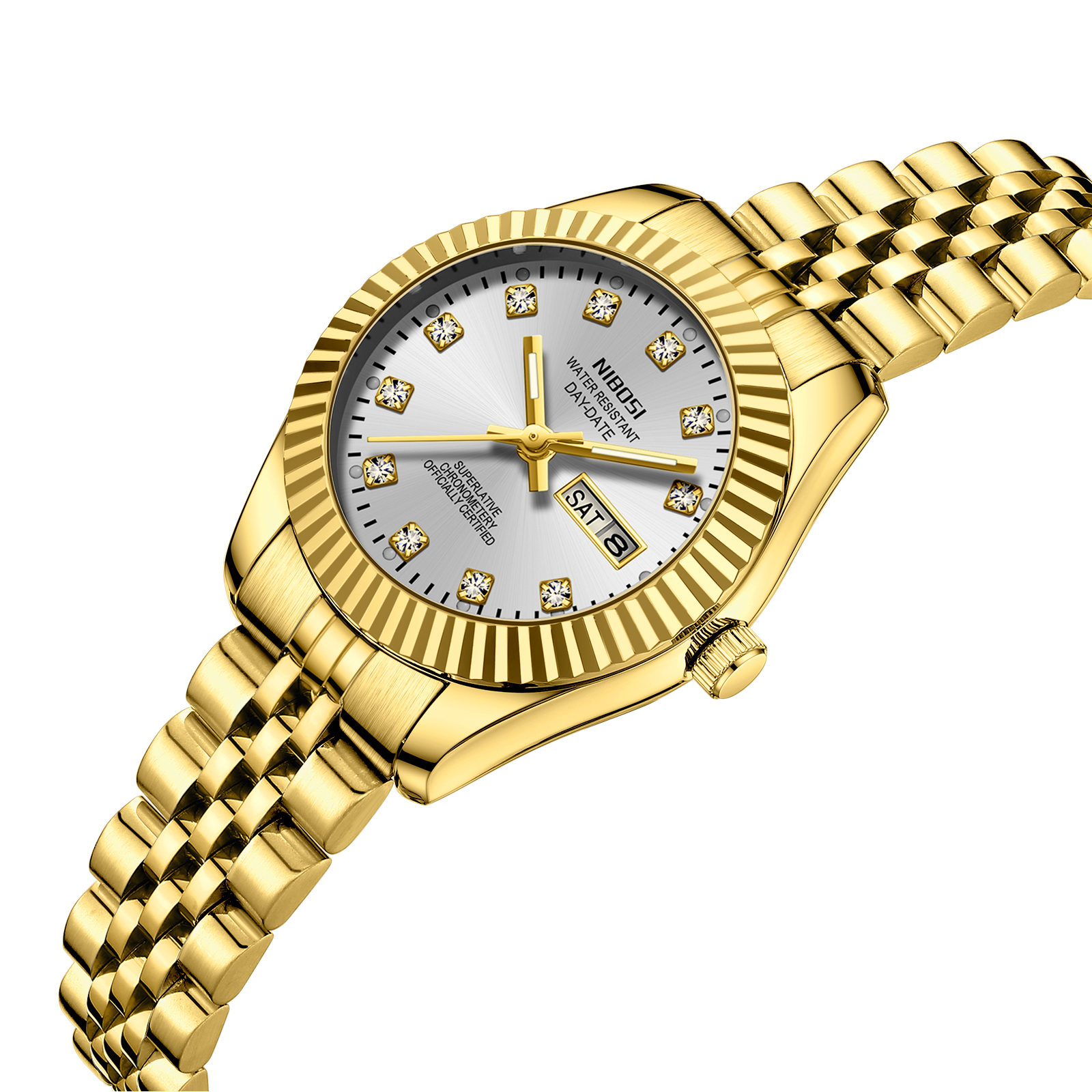 Nibosi Millbury Day-Date Gold Silver - 2