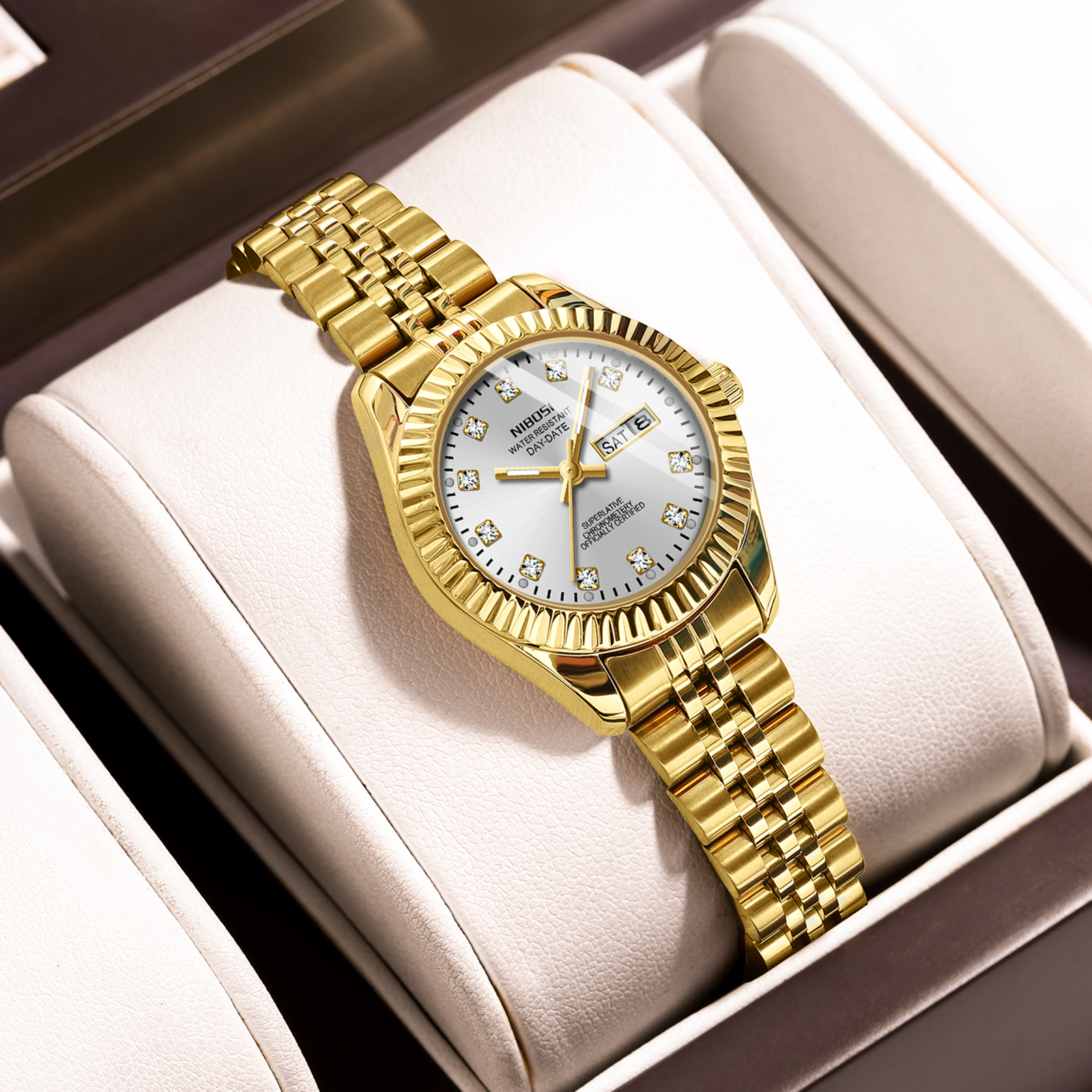 Nibosi Millbury Day-Date Gold Silver - 4