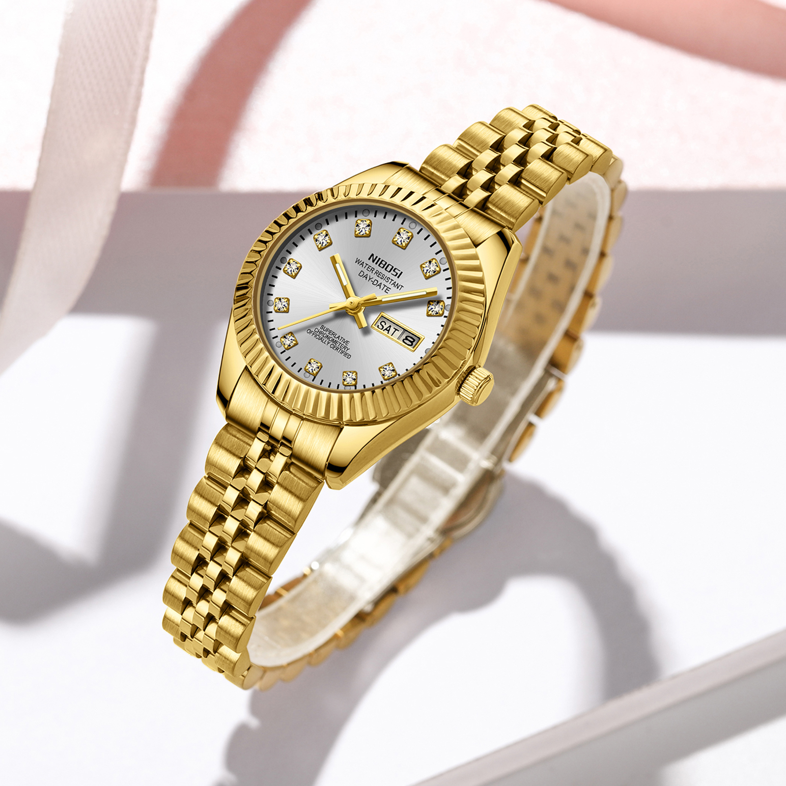 Nibosi Millbury Day-Date Gold Silver - 6