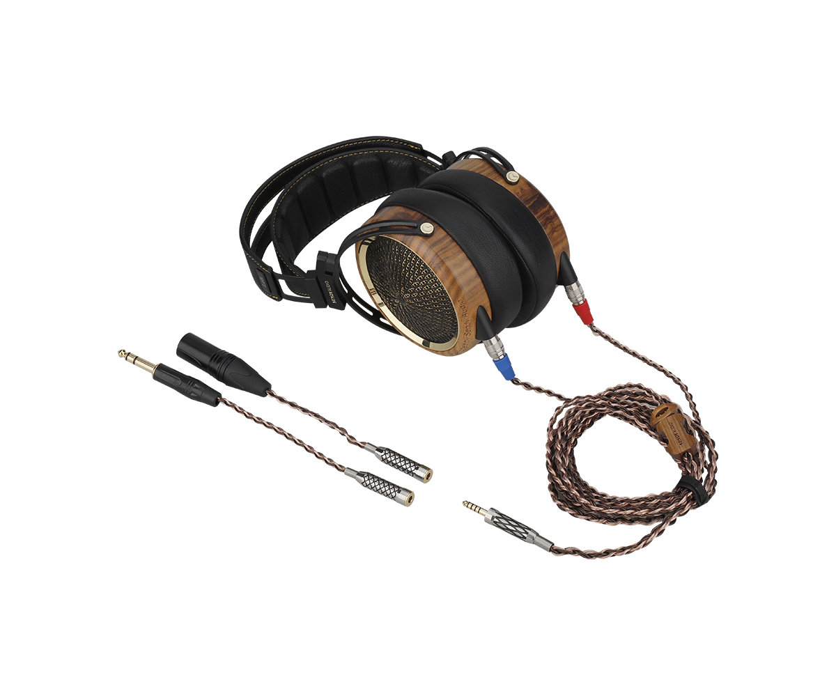 Sendy Audio "Peacock" Planar magnetic Öppen Hörlur med kåpor i zebraträ - 5
