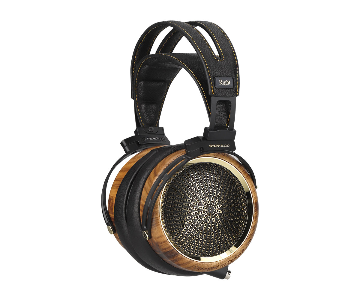 Sendy Audio "Peacock" Planar magnetic Öppen Hörlur med kåpor i zebraträ