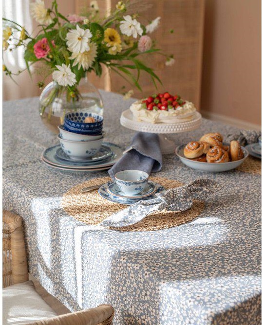 Textile oilcloth acrylic Provence blue wipeable 250x140cm shabby chic country style Farm romance