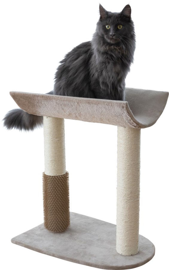 Kerbl Ambiance Cat Scratching Furniture - Taupe - Massage Brush