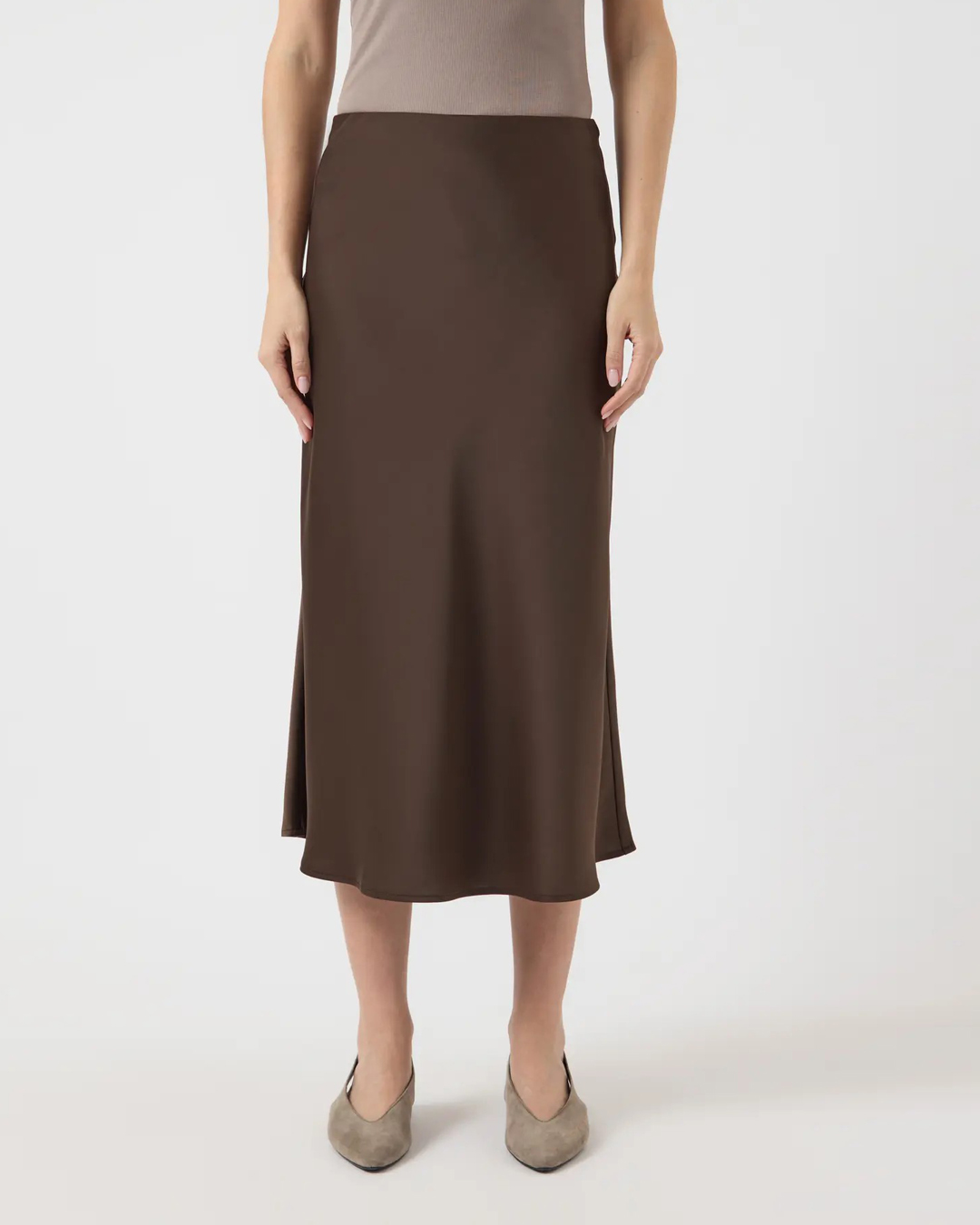 Kjol Yaspella midi brun - 4