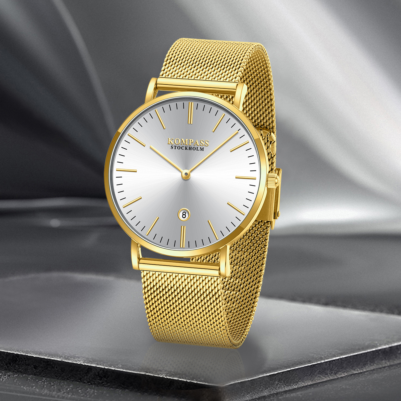 Kompass Nautilus Gold Mesh Strap - 9