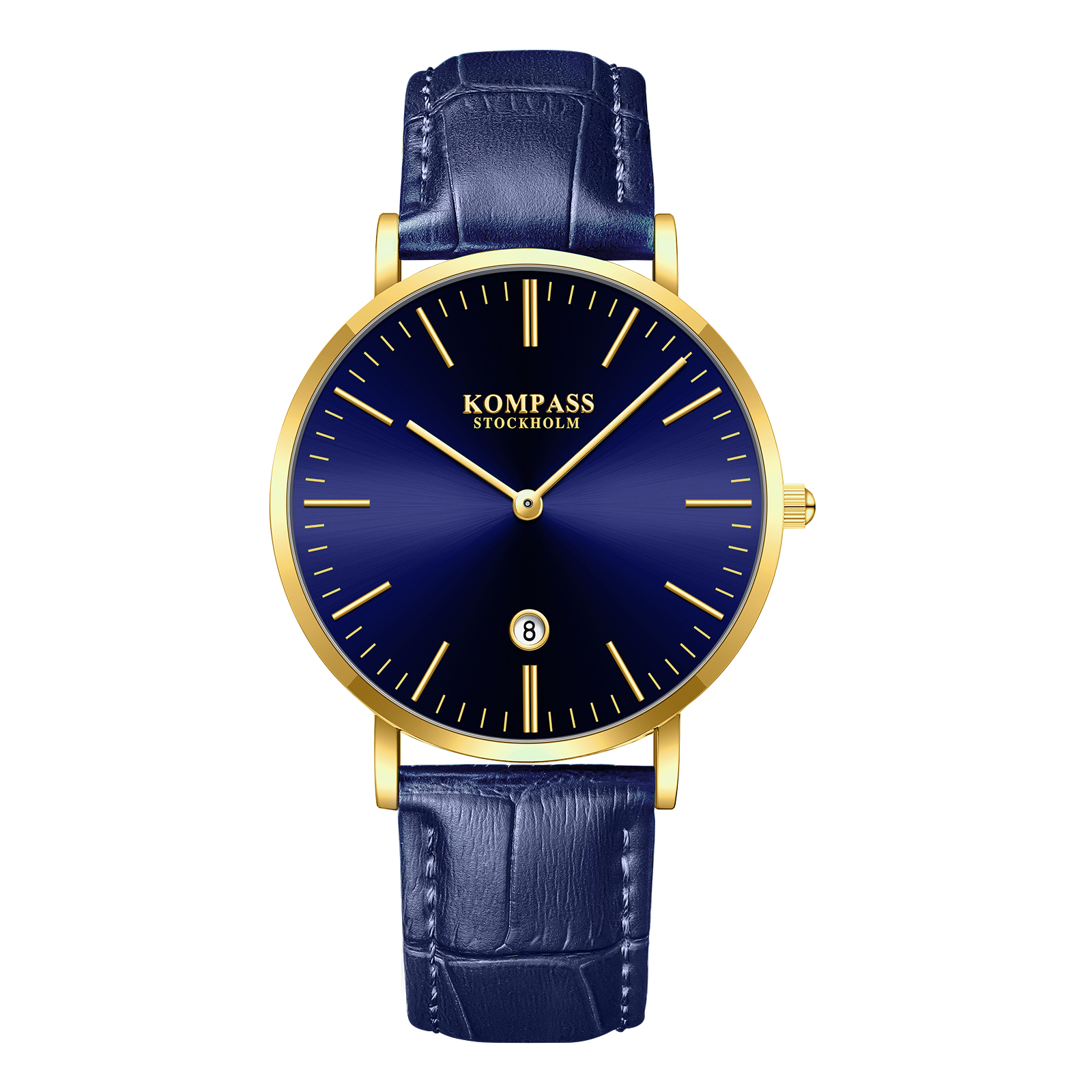 Kompass Nautilus Gold Blue Dial Blue Strap