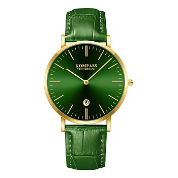 Kompass Nautilus Gold Green Dial Green Strap
