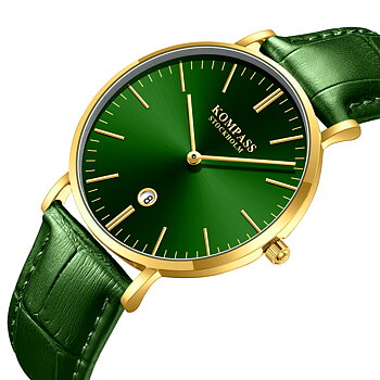 Kompass Nautilus Gold Green Dial Green Strap
