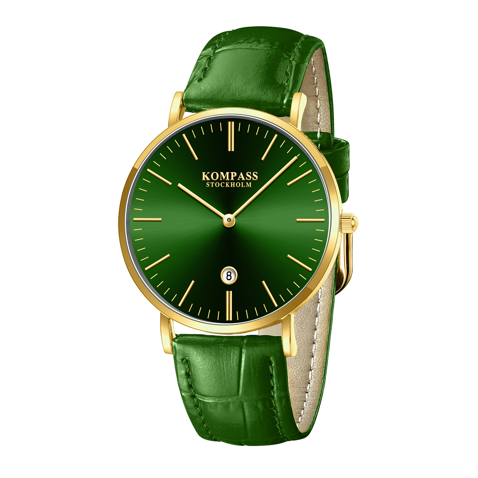 Kompass Nautilus Gold Green Dial Green Strap - 3