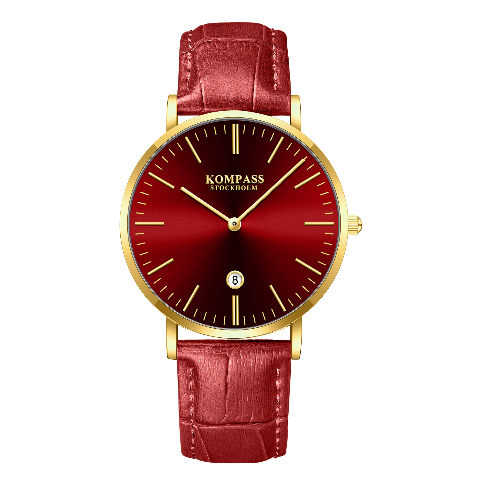 Kompass Nautilus Gold Red Dial Red Strap