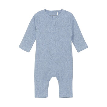 Romper LS Melange Rib Rain Washed Melange