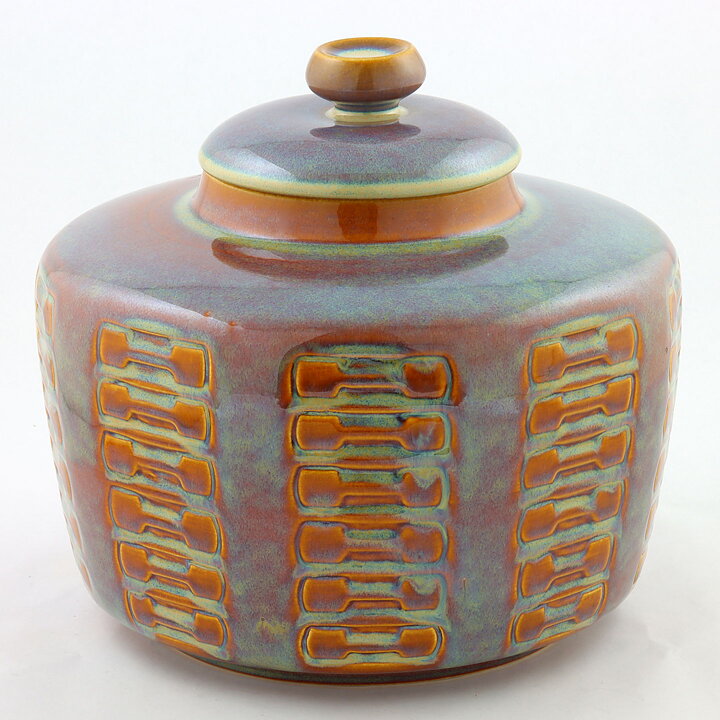 アイナー・ヨハンセン  壺 レリーフ装飾  24/23cm  1960年代