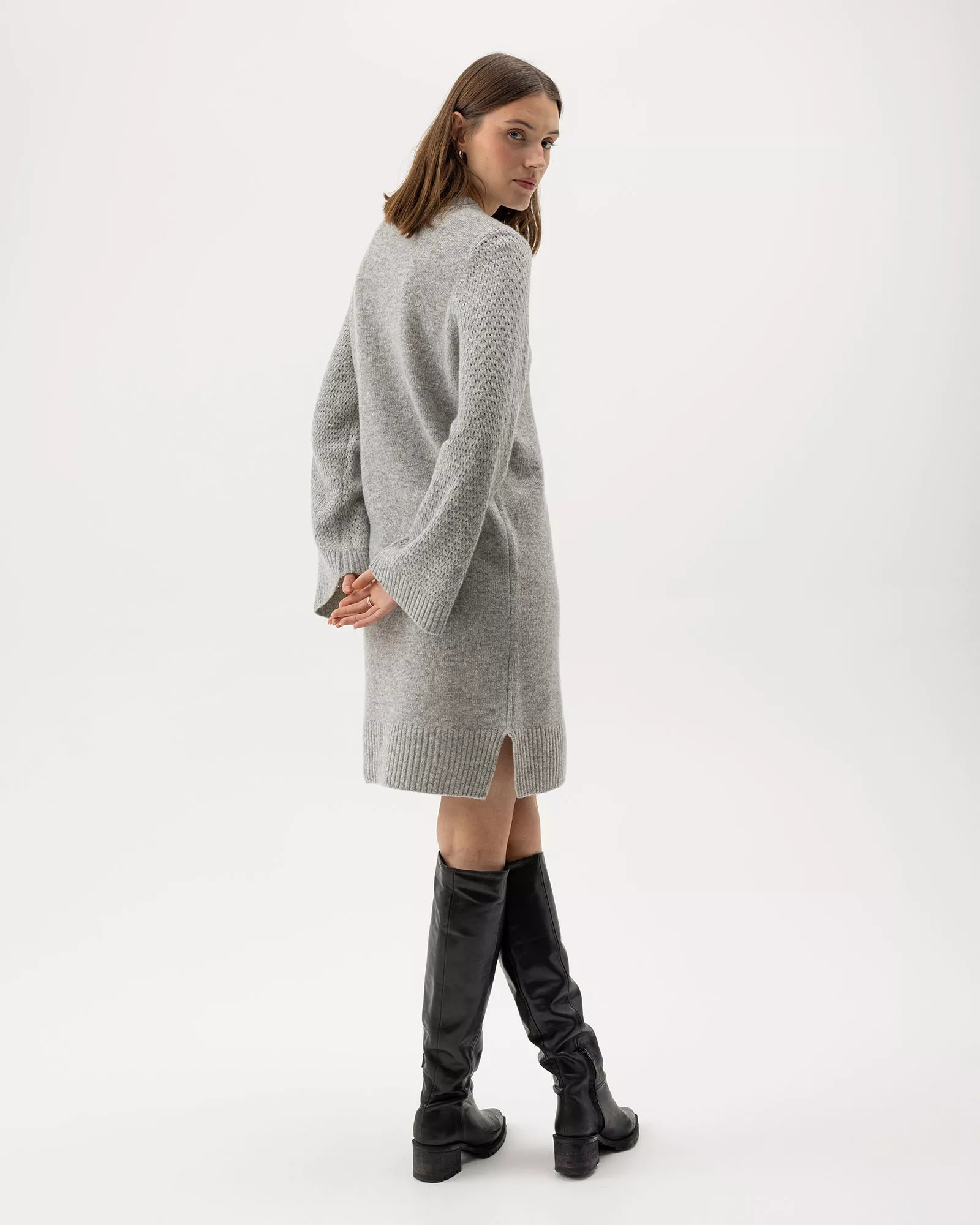 Svea Dress - Grey Melange - Holebrook