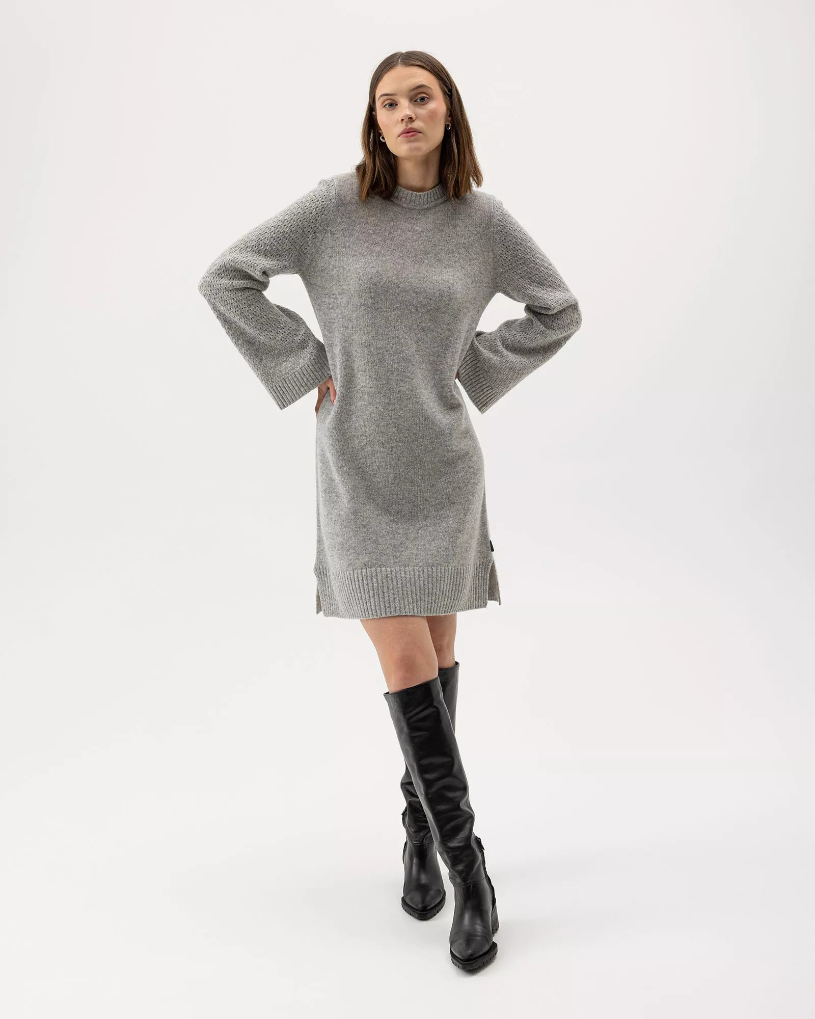 Svea Dress - Grey Melange - Holebrook