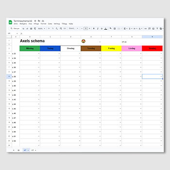 Terminsschema, redigera själv