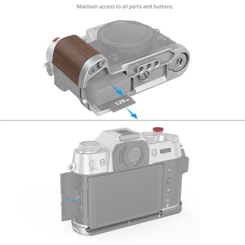 SmallRig 4735 Wooden L-Shape Grip for Fujifilm X-T50 Silver - 6