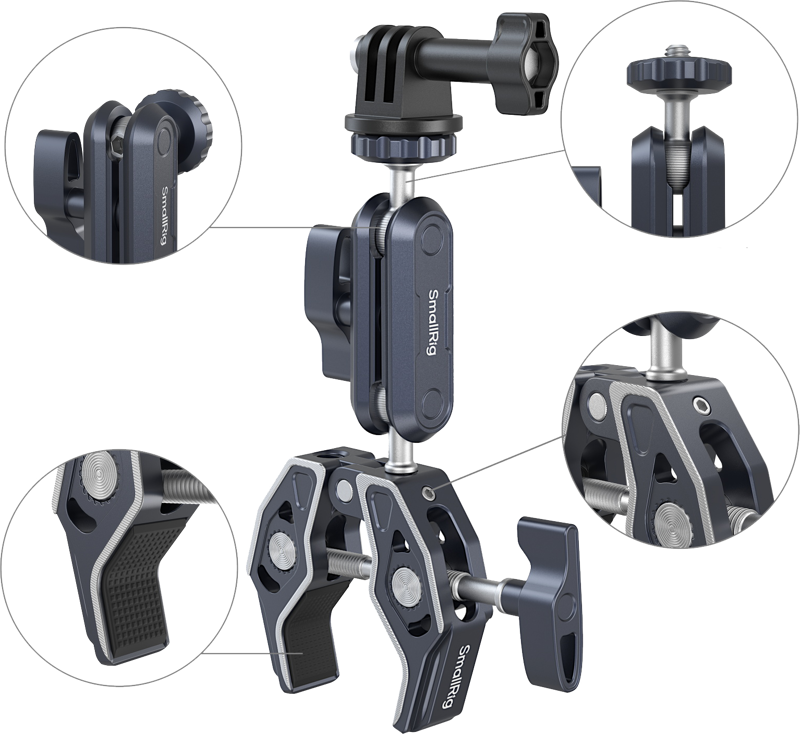 SmallRig 5529  Crab-Shaped Clamp with Ballhead Magic Arm - 6