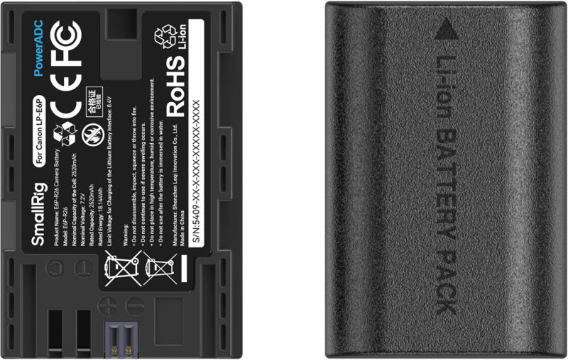 SmallRig 5409 Camera Battery and Charger Kit for Canon LP-E6P - 3